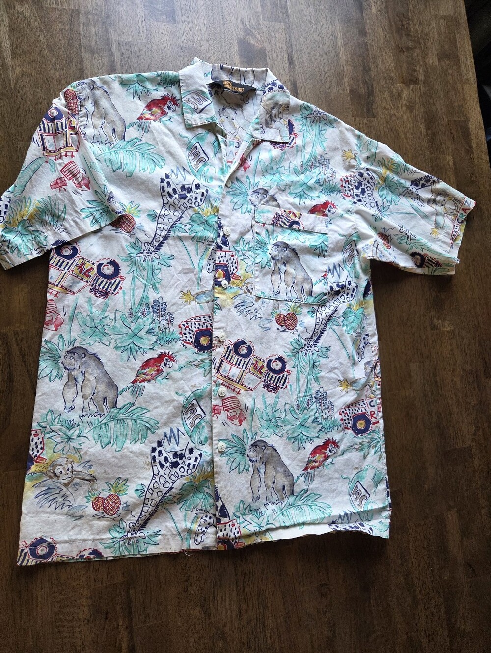 Crazy Rally Tropical Animal Print Monster Truck Short-Sleeve Shirt